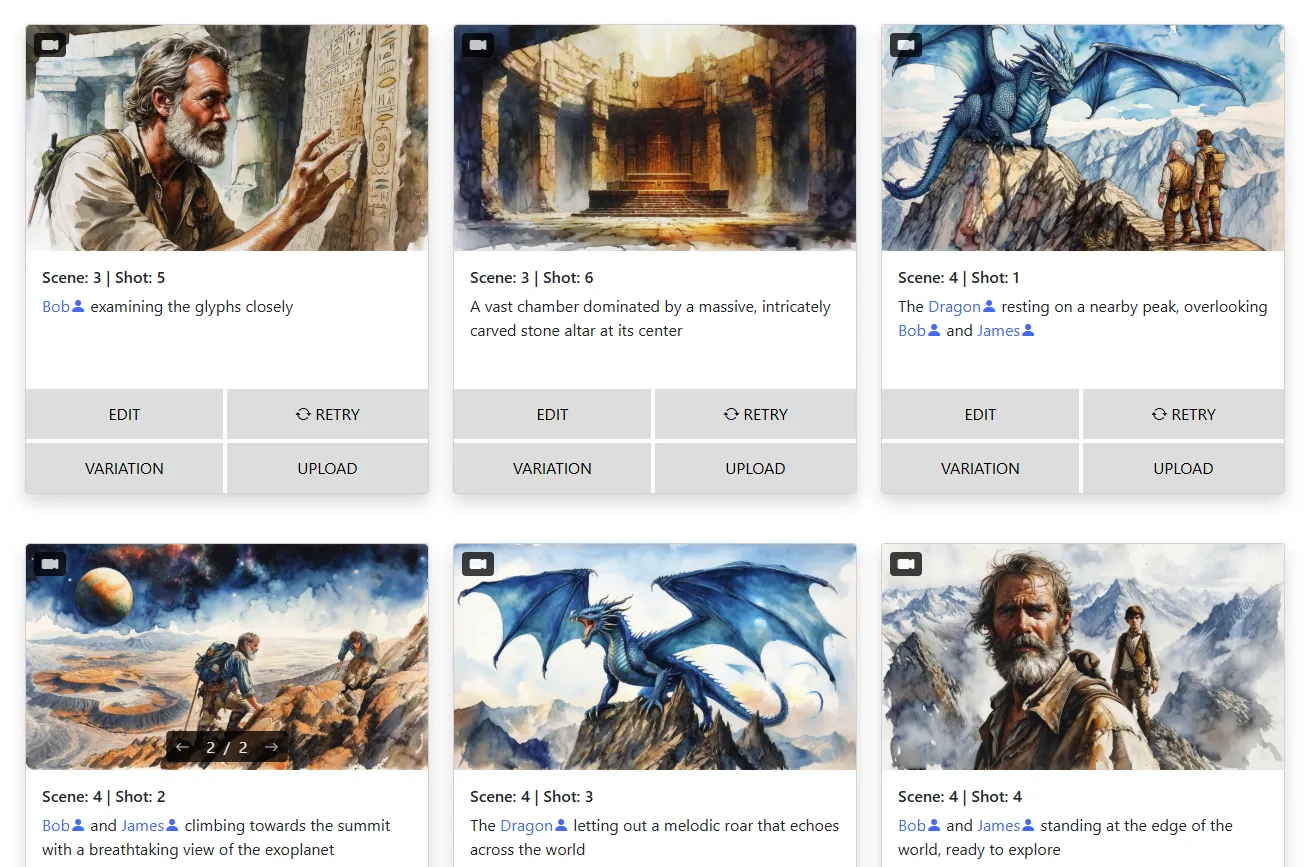 Storyboarder.ai features
