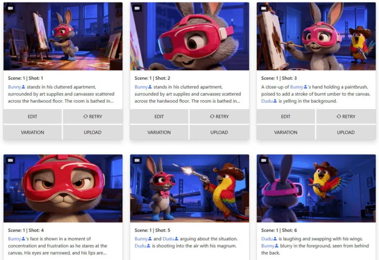 AI storyboarding tool — dialogue scene