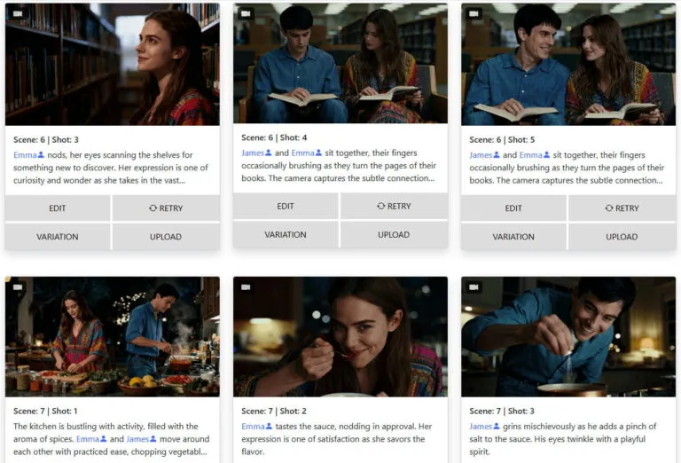 Storyboard maker — wide establishing shot