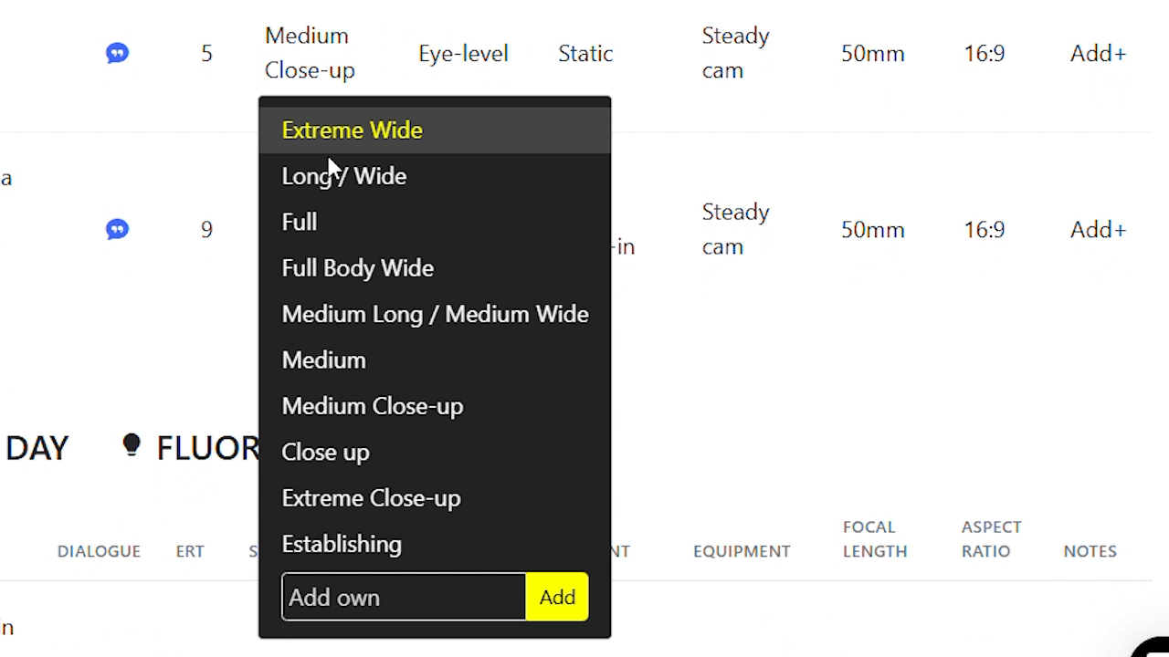 Build Your Shot List Fast